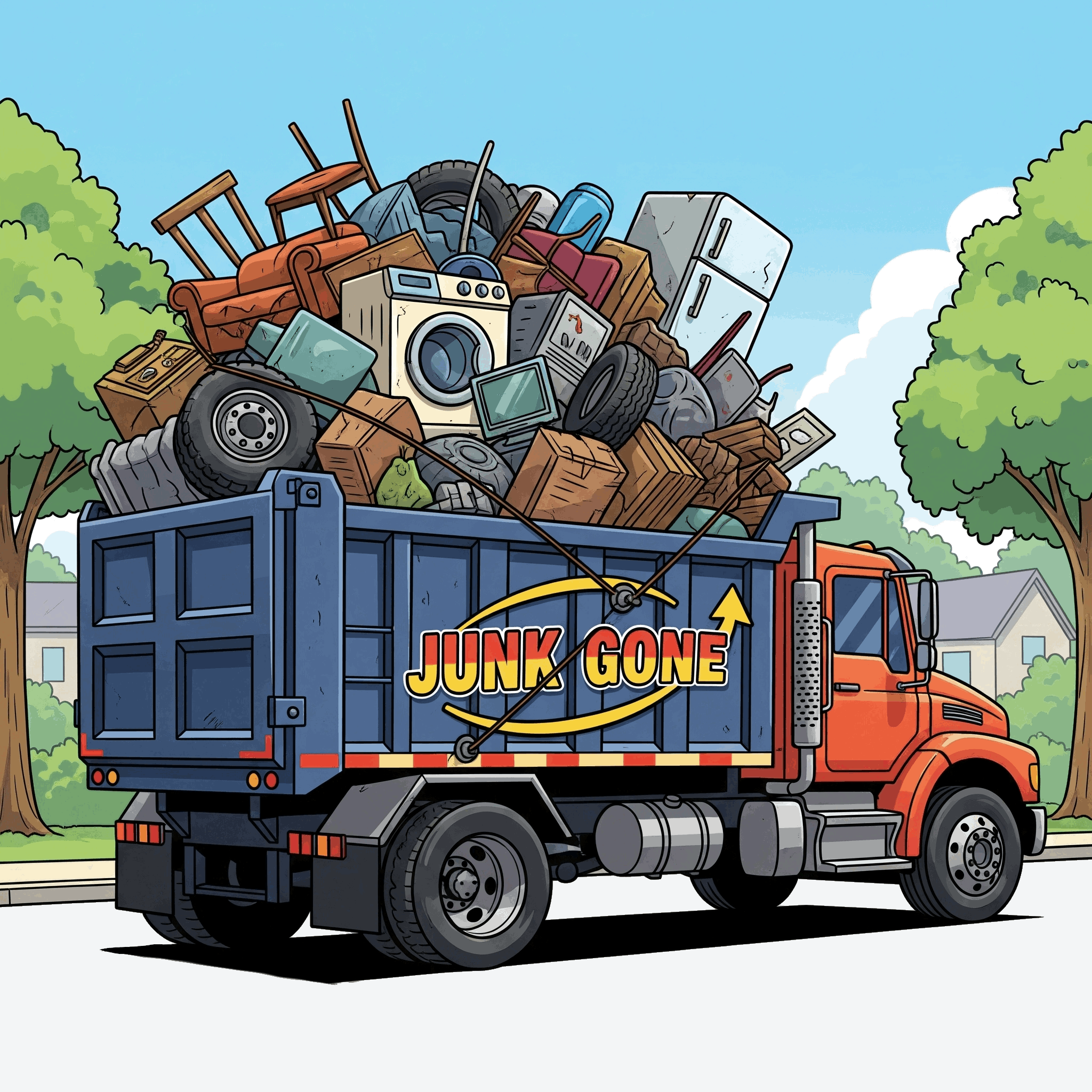 Junk Truck hauling trash away